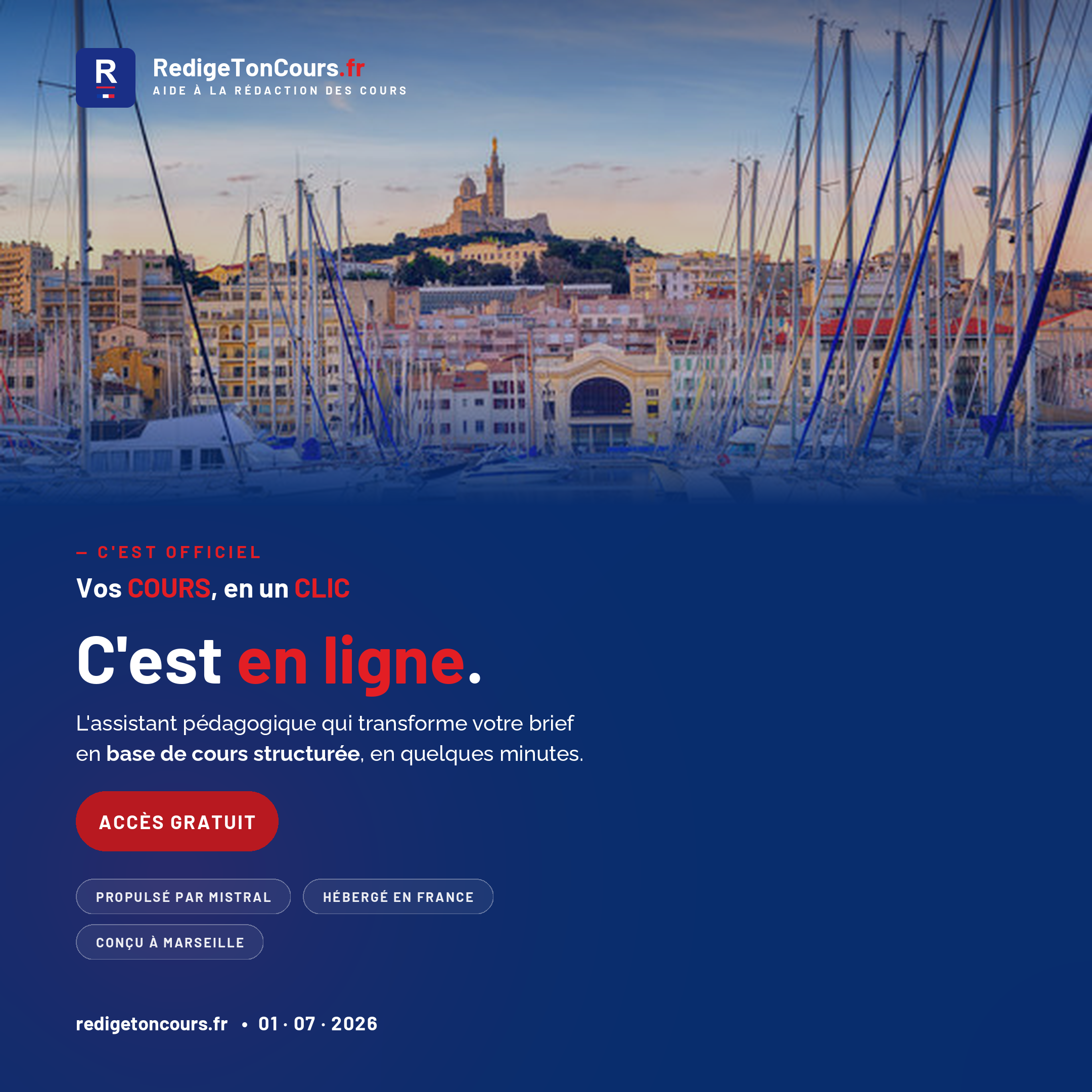 RedigeTonCours.fr — c'est en ligne